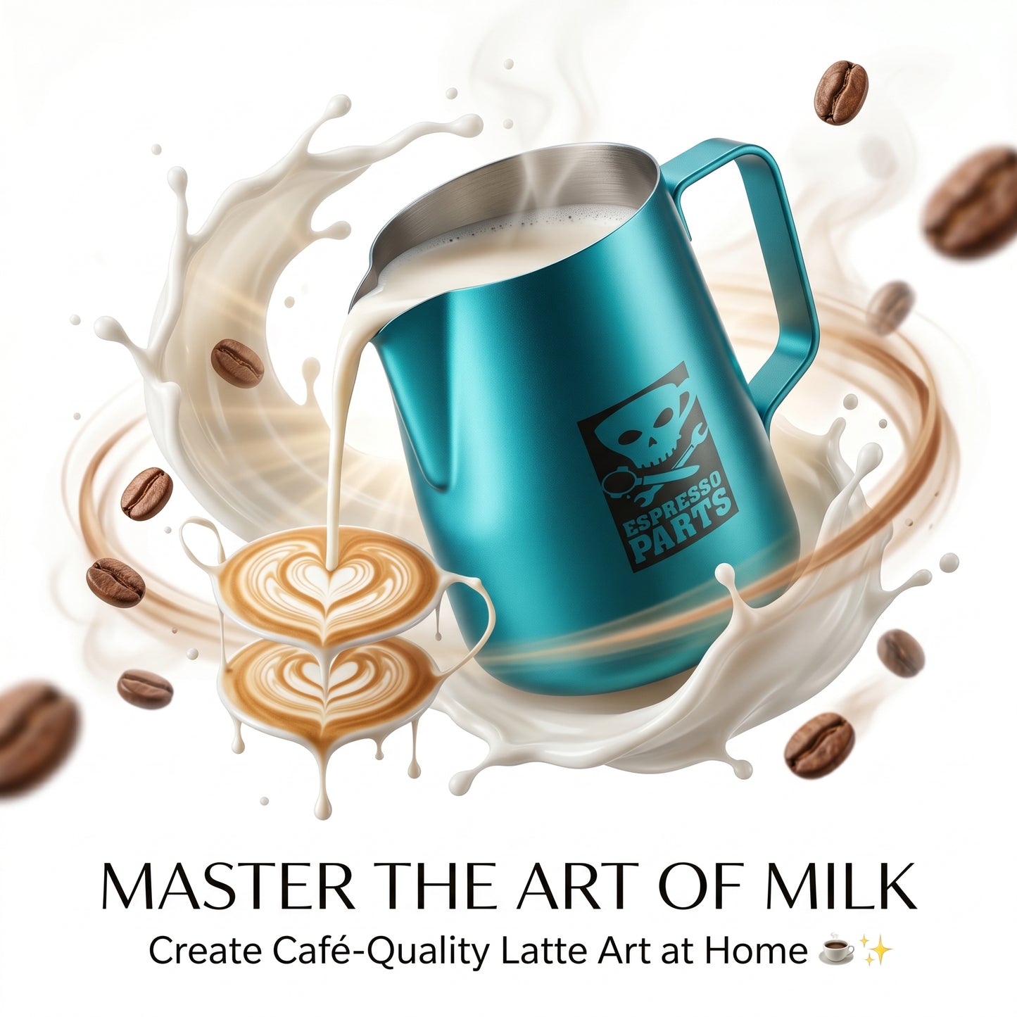 Stainless Steel Coffee Pull Art pitcher