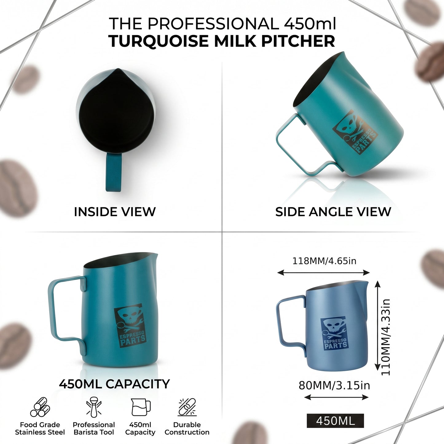 Stainless Steel Coffee Pull Art pitcher