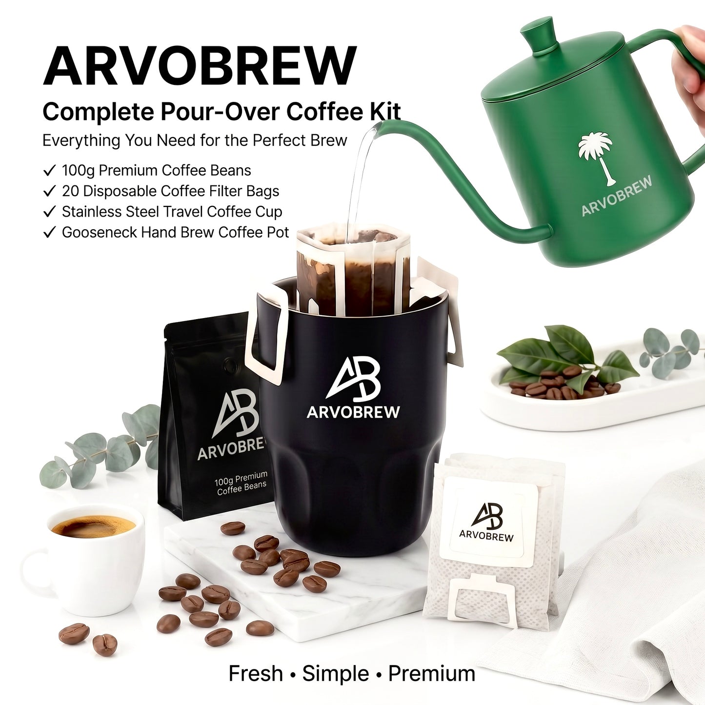 ARVOBREW Complete Pour-Over Coffee Kit